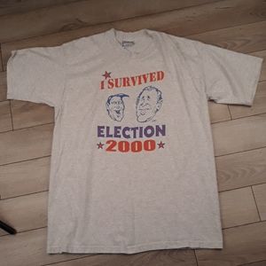 GEORGE BUSH vs AL GORE Election Politics USA Cotton Blend Shirt XL 2000 RARE Y2K
